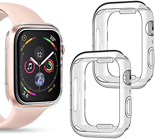 [2 חבילה] Goton תואם IWatch Apple Watch Case Case 40 ממ SE/Series 6/5/4, TPU רך אטום קצה קצה קצה מגן מפגשים